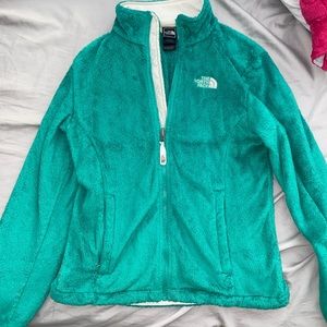 Green / Teal / Turquoise Fleece Zip Up North Face Jacket Sweatshirt